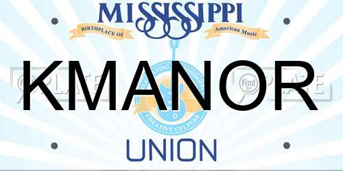 KMANOR Mississippi License Plate