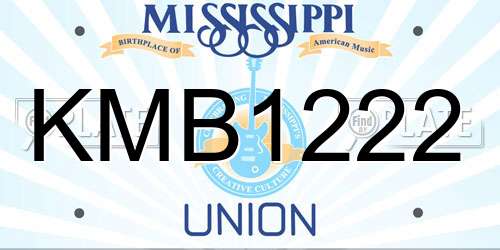 KMB1222 Mississippi License Plate