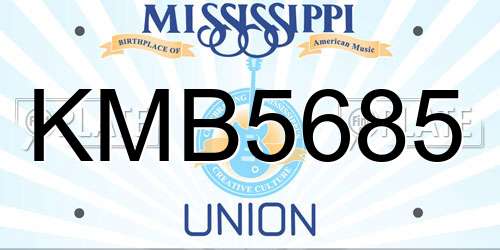 KMB5685 Mississippi License Plate