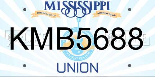 KMB5688 Mississippi License Plate