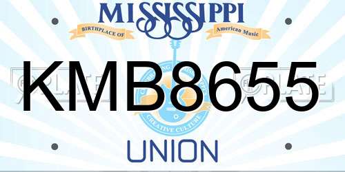 KMB8655 Mississippi License Plate
