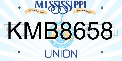 KMB8658 Mississippi License Plate