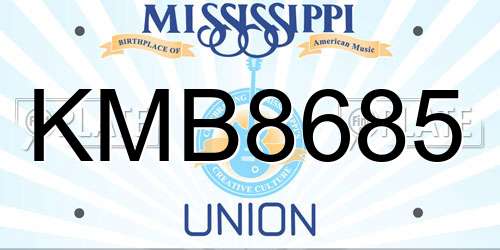 KMB8685 Mississippi License Plate