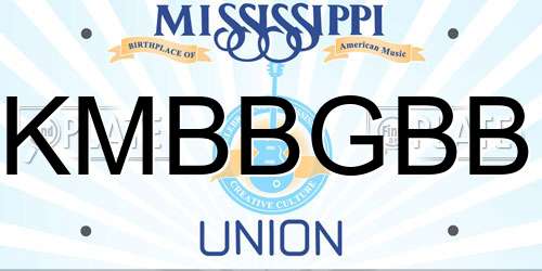 KMBBGBB Mississippi License Plate