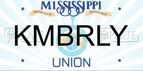 KMBRLY Mississippi License Plate