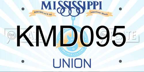 KMD095 Mississippi License Plate