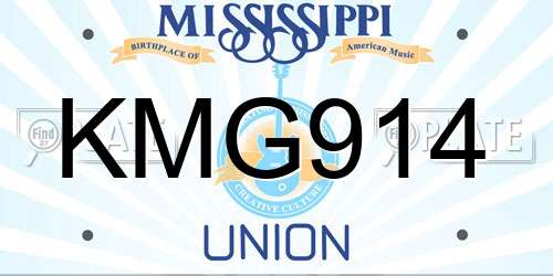 KMG914 Mississippi License Plate
