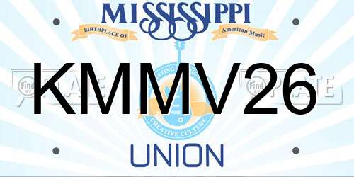KMMV26 Mississippi License Plate