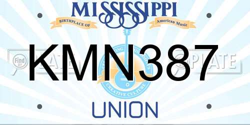 KMN387 Mississippi License Plate