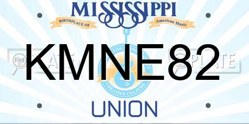 KMNE82 Mississippi License Plate