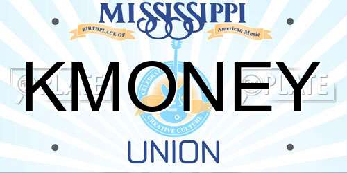 KMONEY Mississippi License Plate