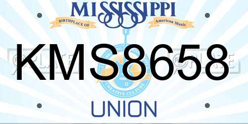 KMS8658 Mississippi License Plate