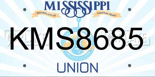 KMS8685 Mississippi License Plate