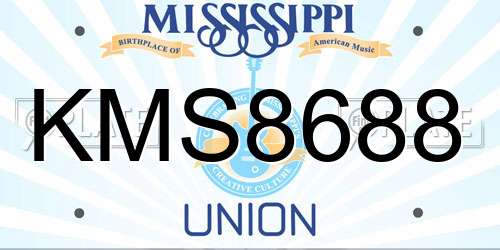 KMS8688 Mississippi License Plate