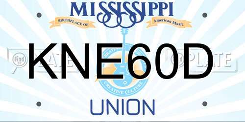 KNE60D Mississippi License Plate
