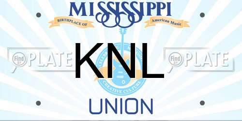 KNL Mississippi License Plate