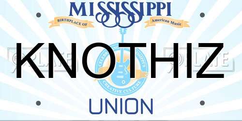 KNOTHIZ Mississippi License Plate
