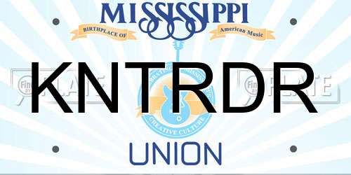 KNTRDR Mississippi License Plate