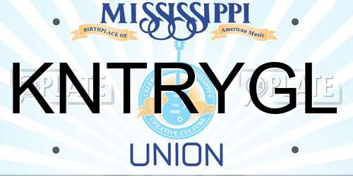 KNTRYGL Mississippi License Plate