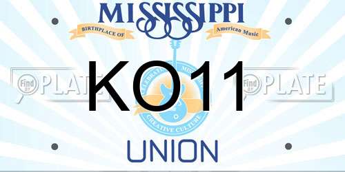 KO11 Mississippi License Plate