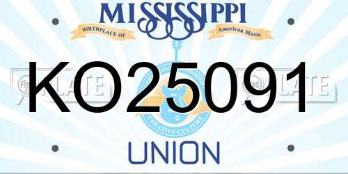 KO25091 Mississippi License Plate