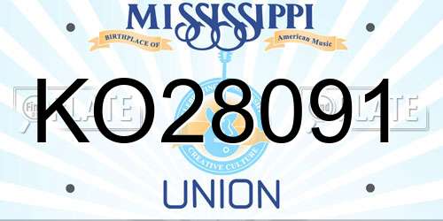 KO28091 Mississippi License Plate