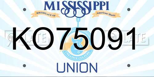 KO75091 Mississippi License Plate