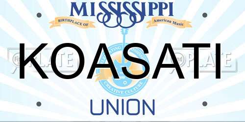 KOASATI Mississippi License Plate