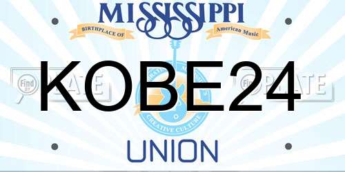 KOBE24 Mississippi License Plate