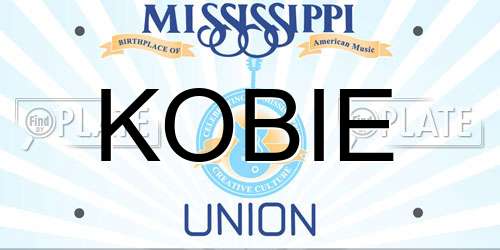 KOBIE Mississippi License Plate