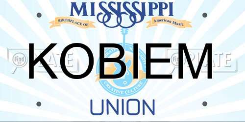 KOBIEM Mississippi License Plate