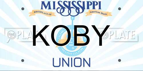KOBY Mississippi License Plate