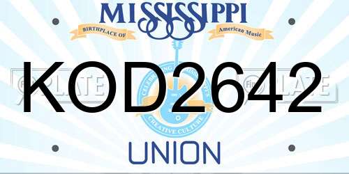 KOD2642 Mississippi License Plate