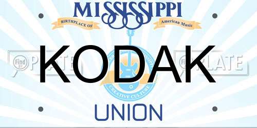 KODAK Mississippi License Plate