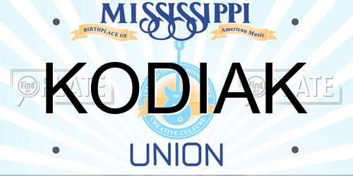 KODIAK Mississippi License Plate