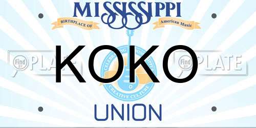 KOKO Mississippi License Plate