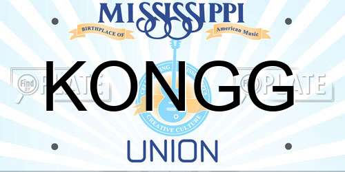 KONGG Mississippi License Plate