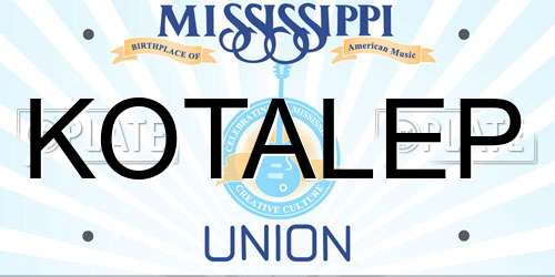 KOTALEP Mississippi License Plate