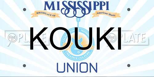 KOUKI Mississippi License Plate