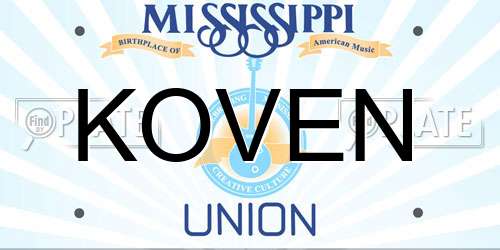 KOVEN Mississippi License Plate