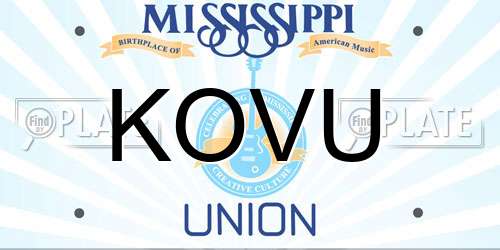 KOVU Mississippi License Plate