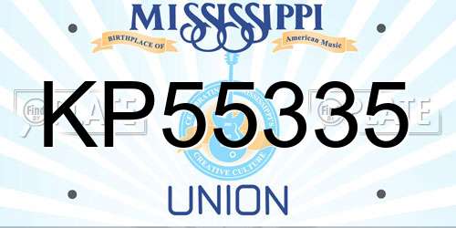 KP55335 Mississippi License Plate