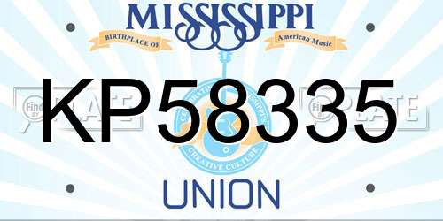 KP58335 Mississippi License Plate