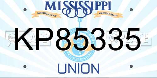 KP85335 Mississippi License Plate