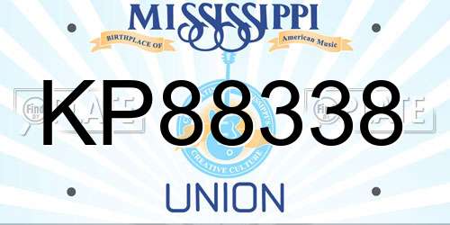 KP88338 Mississippi License Plate