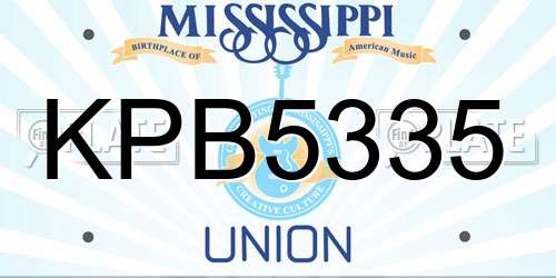 KPB5335 Mississippi License Plate