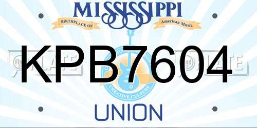 KPB7604 Mississippi License Plate