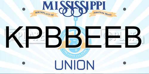 KPBBEEB Mississippi License Plate