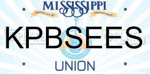 KPBSEES Mississippi License Plate