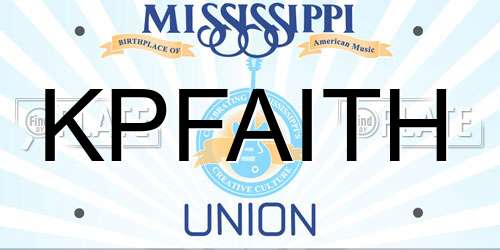 KPFAITH Mississippi License Plate